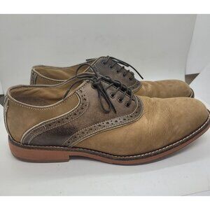 Mens Bass & Co Leather Oxford Shoes Brown Tan 9.5M